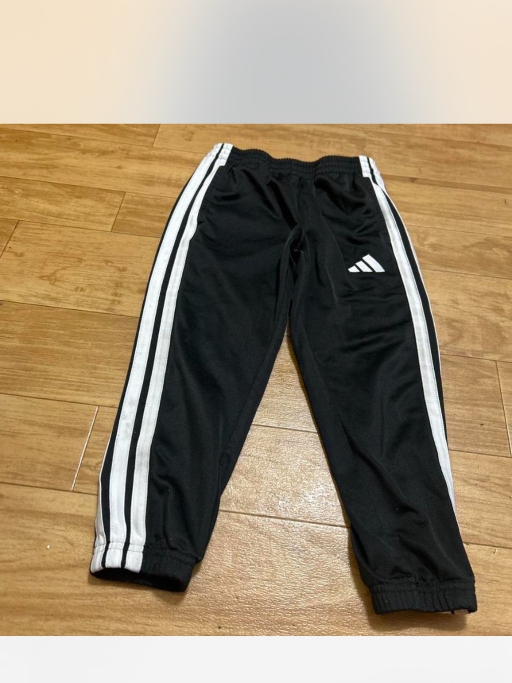 adidas Black Kids Sweatpants with White Side Stripes